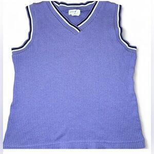 Vintage Y2K Cool Wear Kids Lavender Ribbed Knit Sweater Vest Size XL (14/16)